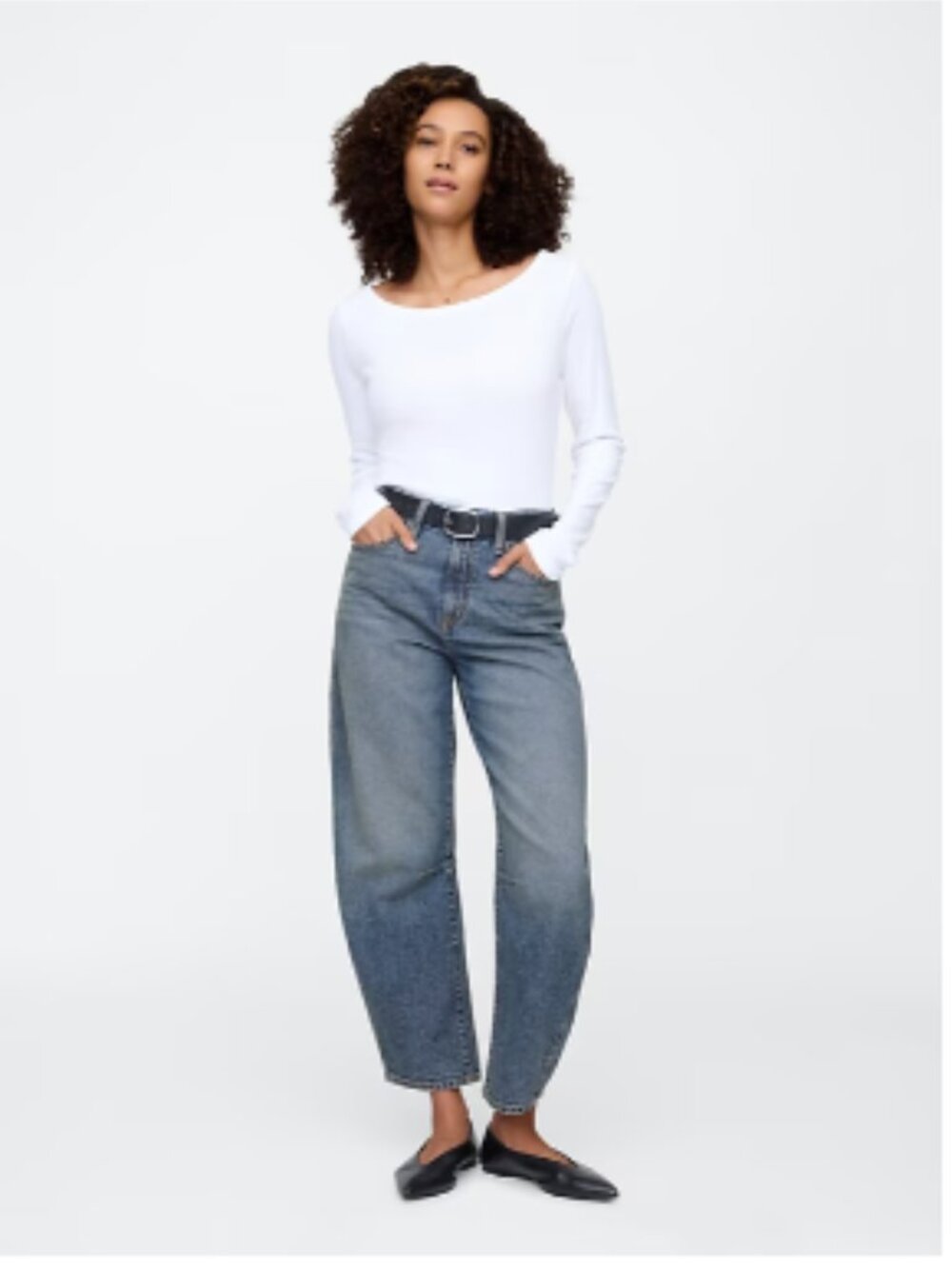 Gap Barrell Short Taper High Rise Jeans Women’s 28/6 Medium Indigo Bohemian - Picture 15 of 16